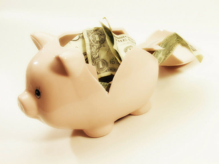 Replace the piggy bank with monthly income investments.