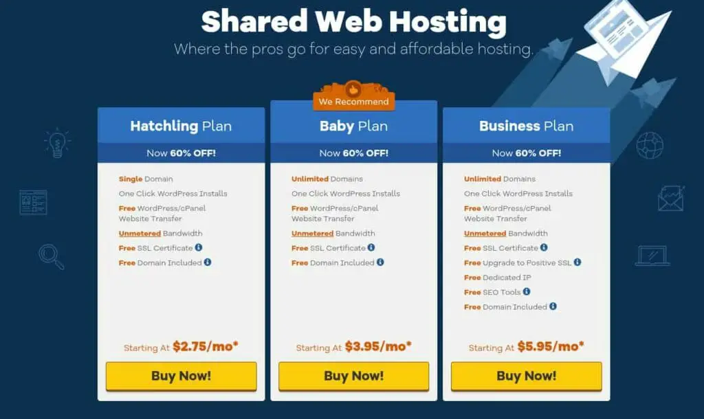 shared web hosting plans 